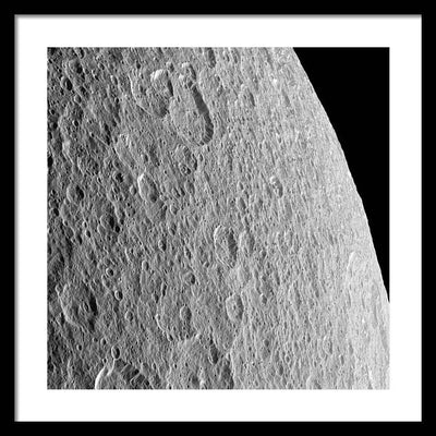 Saturn Moon Rhea / Art Photo - Framed Print