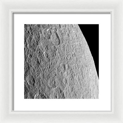 Saturn Moon Rhea / Art Photo - Framed Print