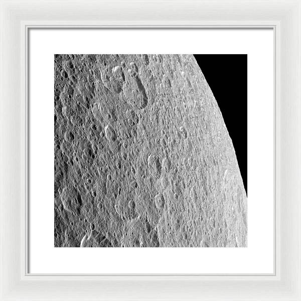 Saturn Moon Rhea / Art Photo - Framed Print