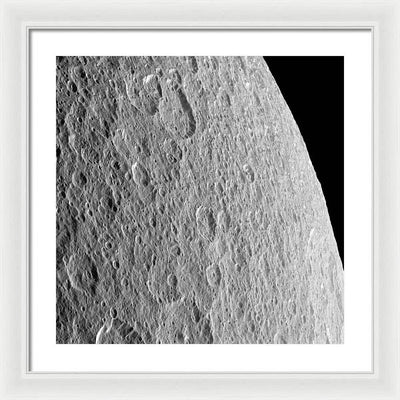 Saturn Moon Rhea / Art Photo - Framed Print