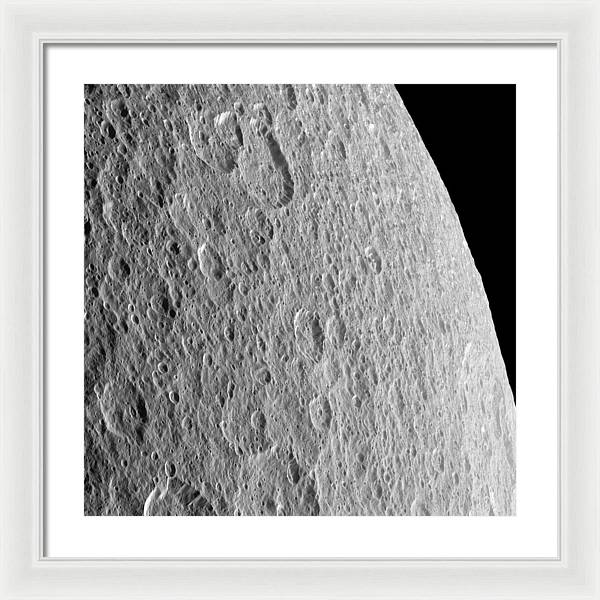 Saturn Moon Rhea / Art Photo - Framed Print