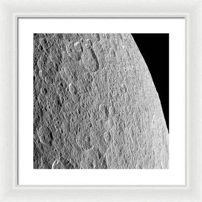 Saturn Moon Rhea / Art Photo - Framed Print