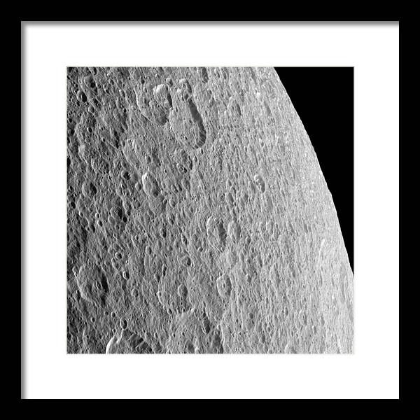 Saturn Moon Rhea / Art Photo - Framed Print