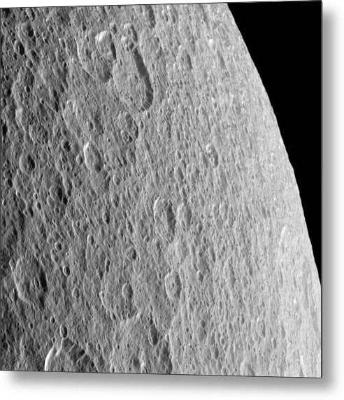 Saturn Moon Rhea / Art Photo - Metal Print