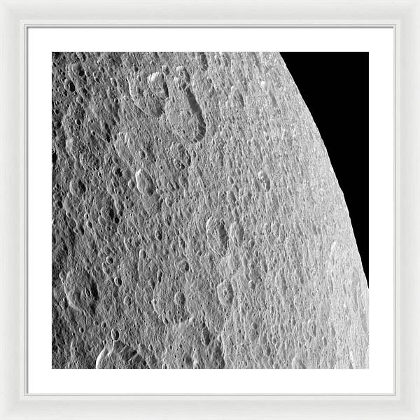 Saturn Moon Rhea / Art Photo - Framed Print