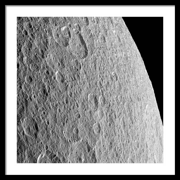 Saturn Moon Rhea / Art Photo - Framed Print