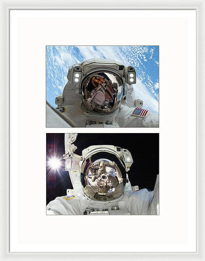 Selfies in the Space, 2012-2013 - diptych / Art Photo - Framed Print