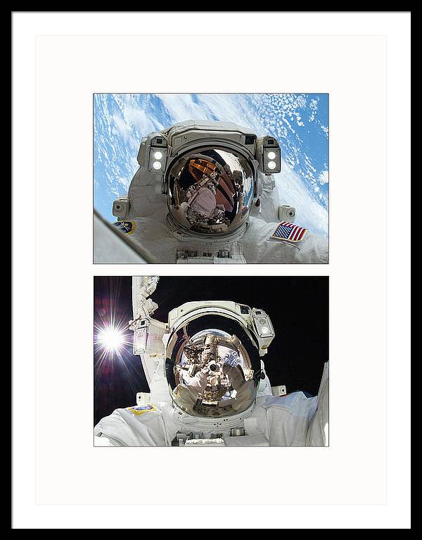 Selfies in the Space, 2012-2013 - diptych / Art Photo - Framed Print