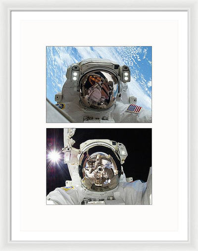 Selfies in the Space, 2012-2013 - diptych / Art Photo - Framed Print