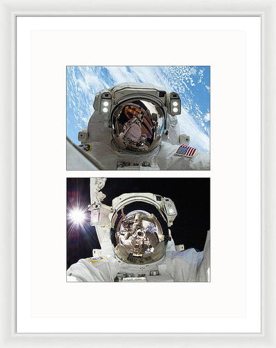 Selfies in the Space, 2012-2013 - diptych / Art Photo - Framed Print