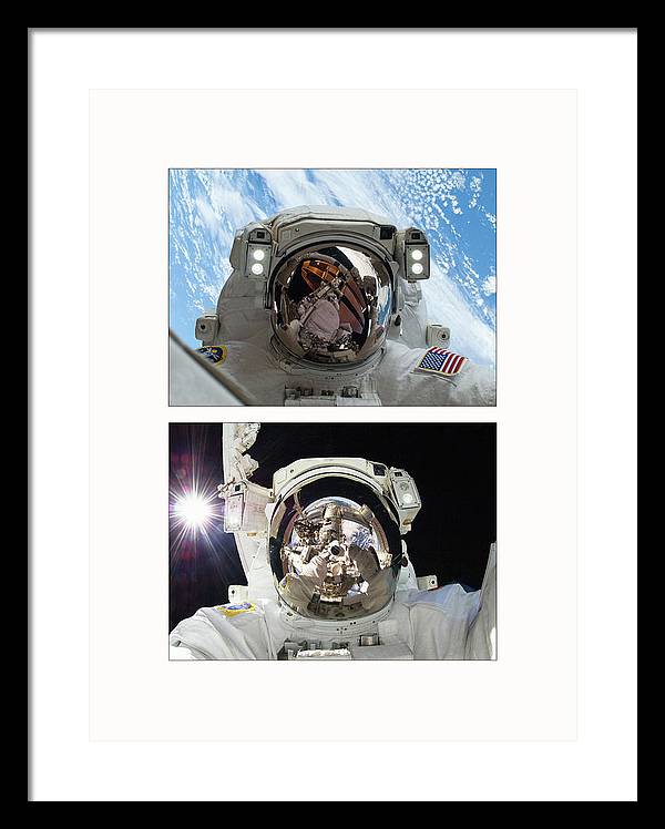 Selfies in the Space, 2012-2013 - diptych / Art Photo - Framed Print