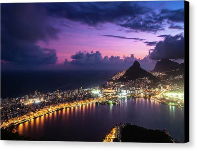 Shortly after Sunset from the Morro dos Cabritos Mountain, Rio de Janeiro / Art Photo - Canvas Print