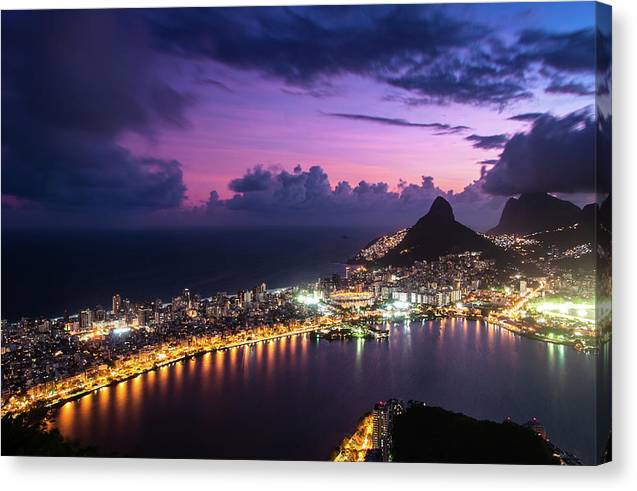 Shortly after Sunset from the Morro dos Cabritos Mountain, Rio de Janeiro / Art Photo - Canvas Print