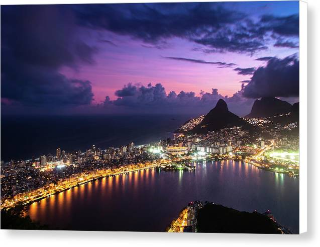 Shortly after Sunset from the Morro dos Cabritos Mountain, Rio de Janeiro / Art Photo - Canvas Print