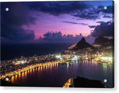 Shortly after Sunset from the Morro dos Cabritos Mountain, Rio de Janeiro / Art Photo - Acrylic Print