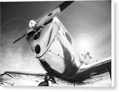 Silver Aircraft, Black and White / Art Photo - Canvas Print