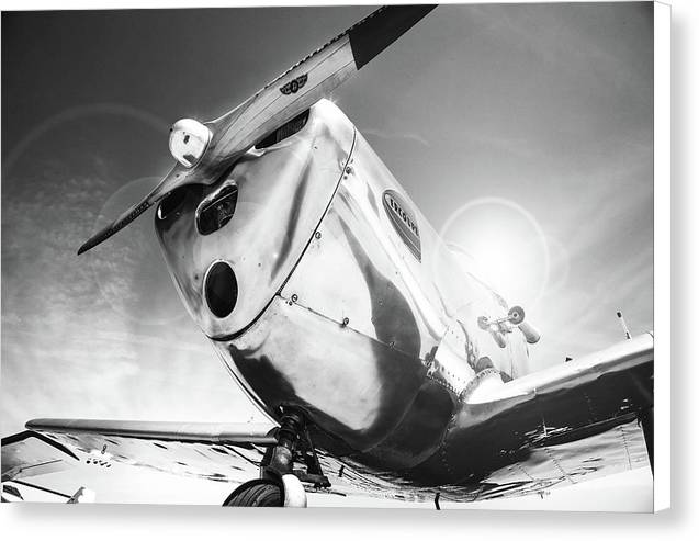 Silver Aircraft, Black and White / Art Photo - Canvas Print