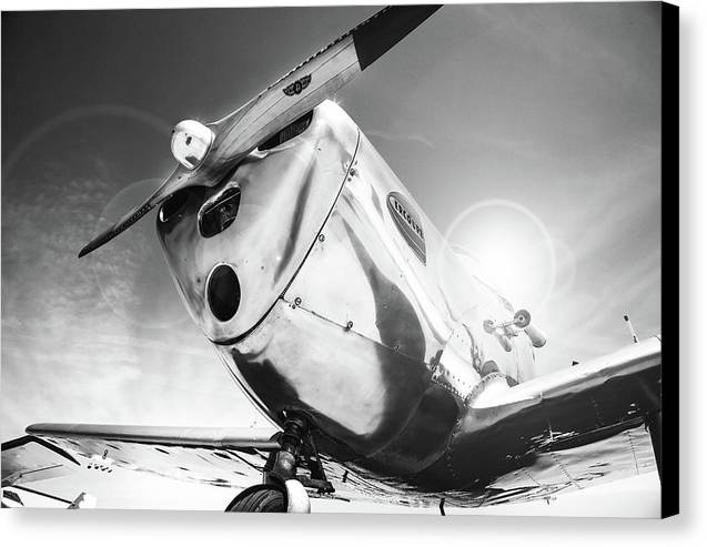 Silver Aircraft, Black and White / Art Photo - Canvas Print