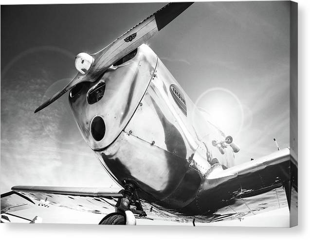 Silver Aircraft, Black and White / Art Photo - Canvas Print