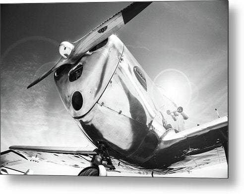 Silver Aircraft, Black and White / Art Photo - Metal Print