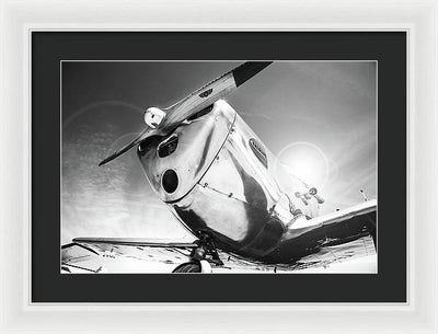 Silver Aircraft, Black and White / Art Photo - Framed Print