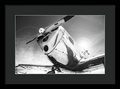 Silver Aircraft, Black and White / Art Photo - Framed Print