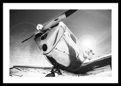 Silver Aircraft, Black and White / Art Photo - Framed Print