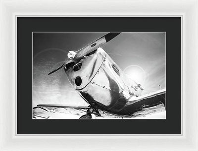 Silver Aircraft, Black and White / Art Photo - Framed Print