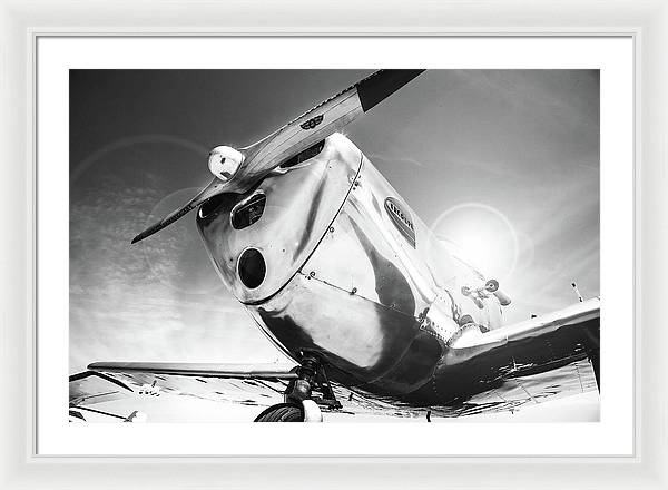 Silver Aircraft, Black and White / Art Photo - Framed Print