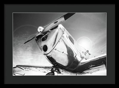 Silver Aircraft, Black and White / Art Photo - Framed Print