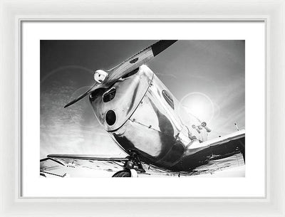 Silver Aircraft, Black and White / Art Photo - Framed Print