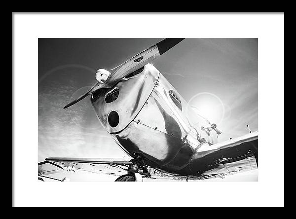 Silver Aircraft, Black and White / Art Photo - Framed Print