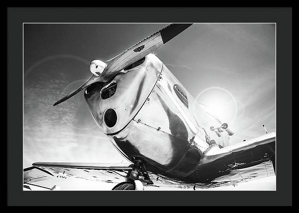 Silver Aircraft, Black and White / Art Photo - Framed Print