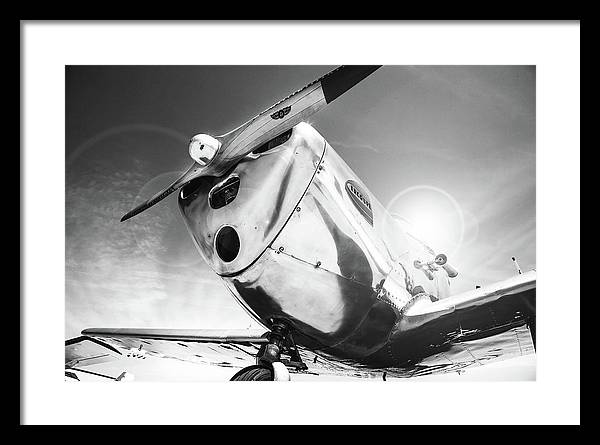 Silver Aircraft, Black and White / Art Photo - Framed Print