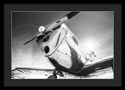 Silver Aircraft, Black and White / Art Photo - Framed Print