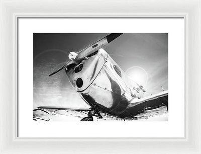 Silver Aircraft, Black and White / Art Photo - Framed Print