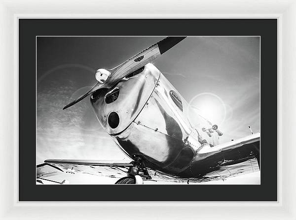 Silver Aircraft, Black and White / Art Photo - Framed Print