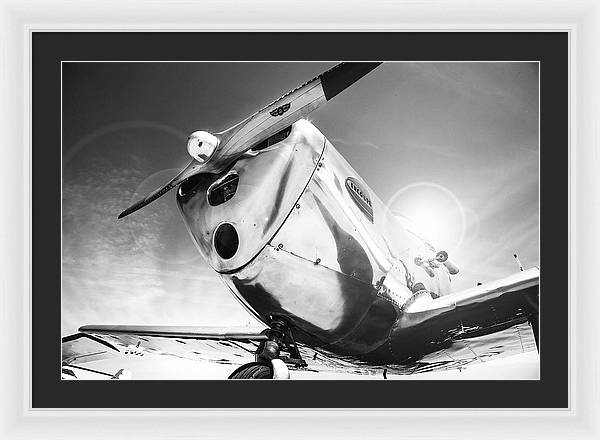 Silver Aircraft, Black and White / Art Photo - Framed Print