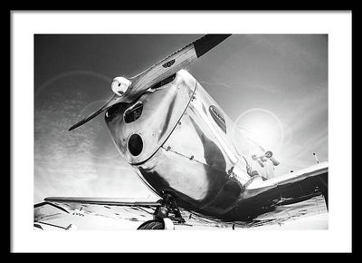 Silver Aircraft, Black and White / Art Photo - Framed Print