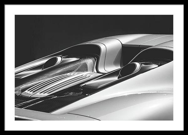 Silver Porsche 918 / Art Photo - Framed Print