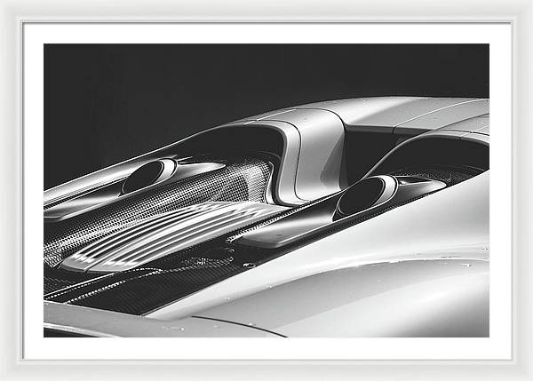 Silver Porsche 918 / Art Photo - Framed Print