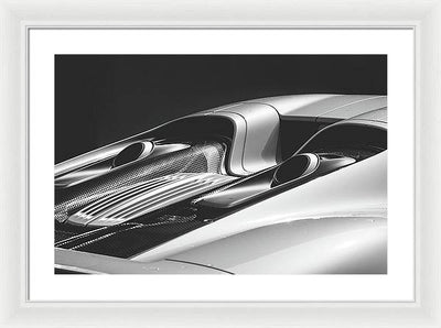 Silver Porsche 918 / Art Photo - Framed Print