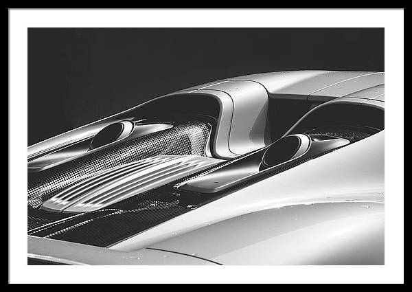 Silver Porsche 918 / Art Photo - Framed Print