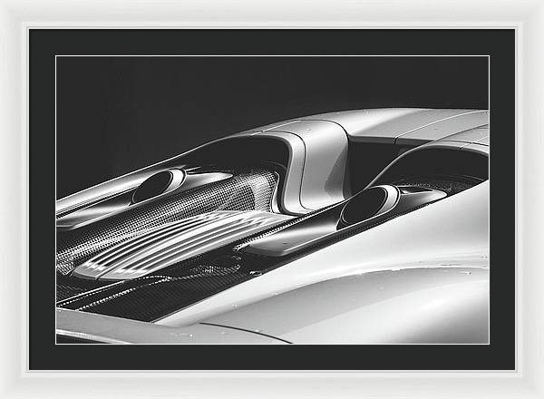 Silver Porsche 918 / Art Photo - Framed Print