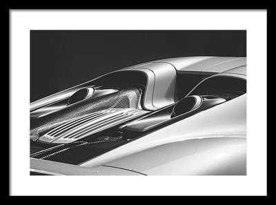 Silver Porsche 918 / Art Photo - Framed Print