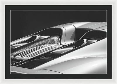 Silver Porsche 918 / Art Photo - Framed Print