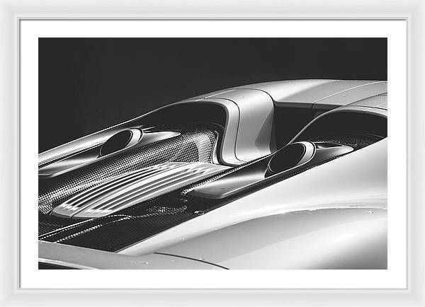 Silver Porsche 918 / Art Photo - Framed Print