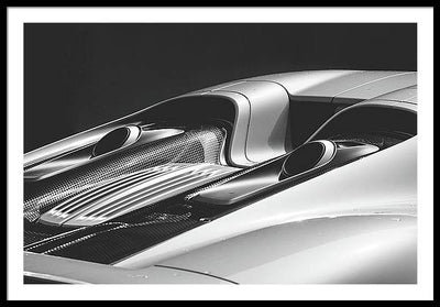 Silver Porsche 918 / Art Photo - Framed Print