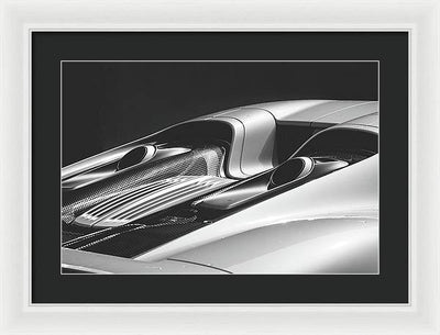 Silver Porsche 918 / Art Photo - Framed Print