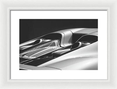 Silver Porsche 918 / Art Photo - Framed Print